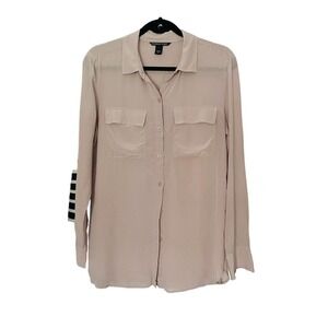 Victoria's Secret Women's Silk Button Down Shirt Size Small